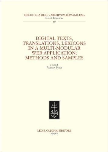 Digital Texts, Translations, Lexicons in a Multi-Modular Web Application: Methods ans Samples